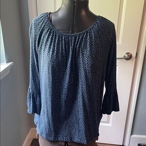 Michael Kors Navy Patterned Blouse
